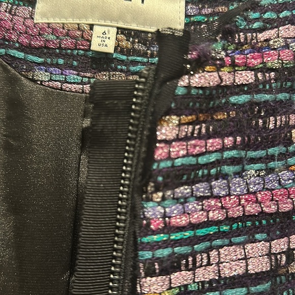 Milly crop jacket/blazer sz 6 multi-colored shimmer - Picture 7 of 17